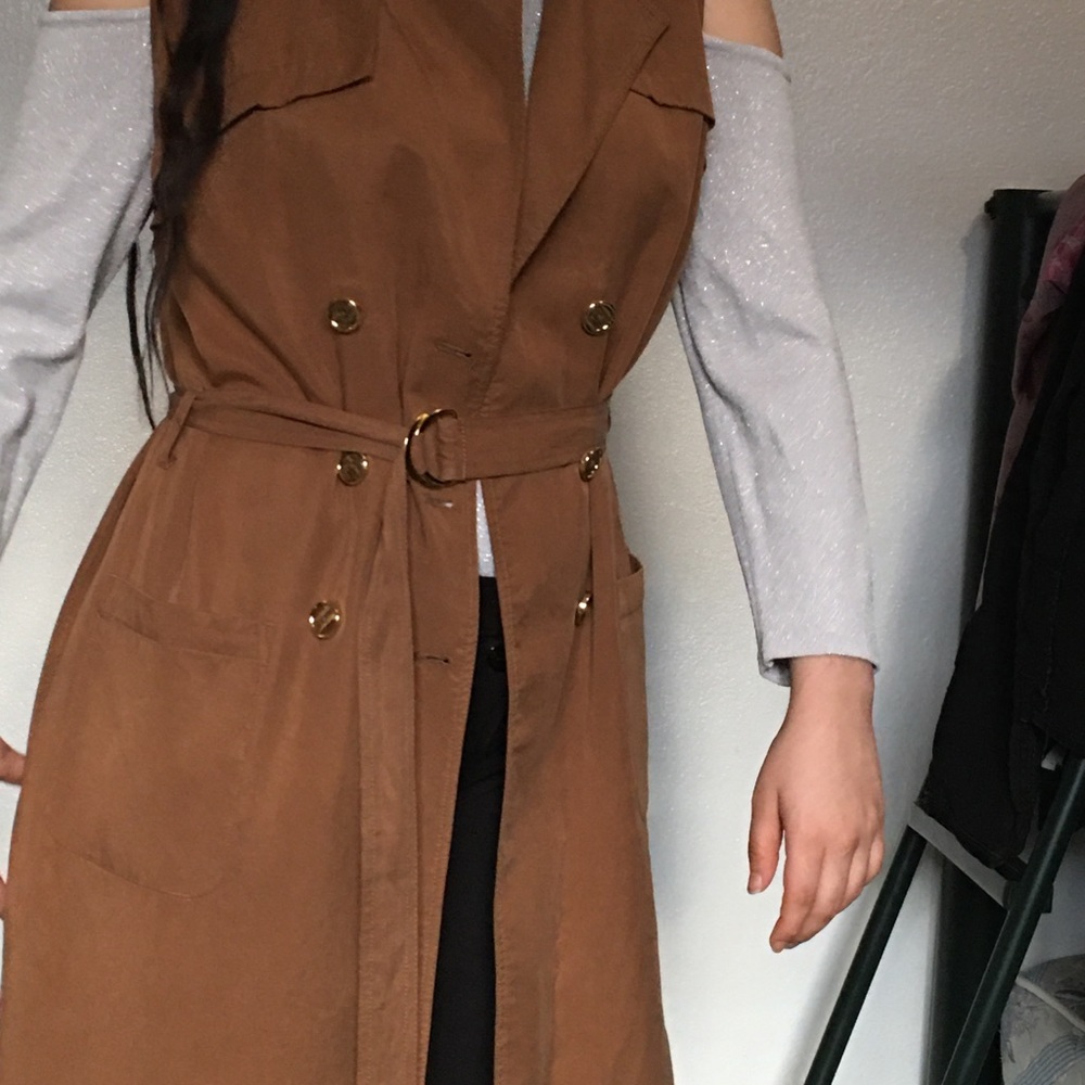 Tie-waist single breasted vest